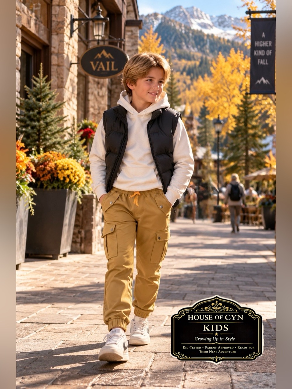 NWT Boys’ Weatherproof Vintage Desert:Tan Cargo Jogger Pants, Size 10/12